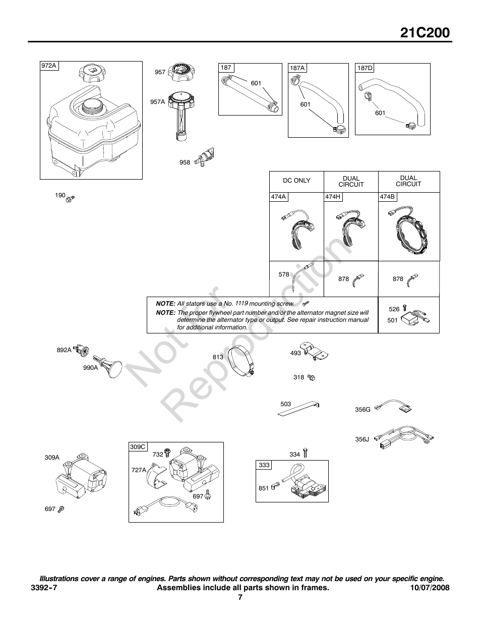 Not for reproduction | Briggs & Stratton 21C200 0110 User Manual | Page 7 / 12