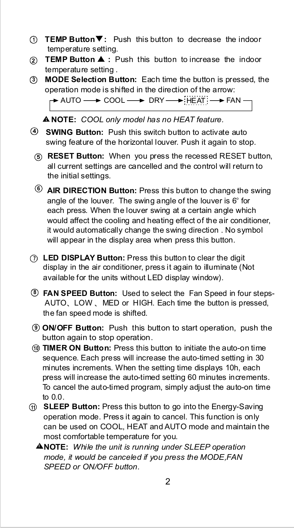 Klimaire KSIN Series Remote User Manual | Page 4 / 10