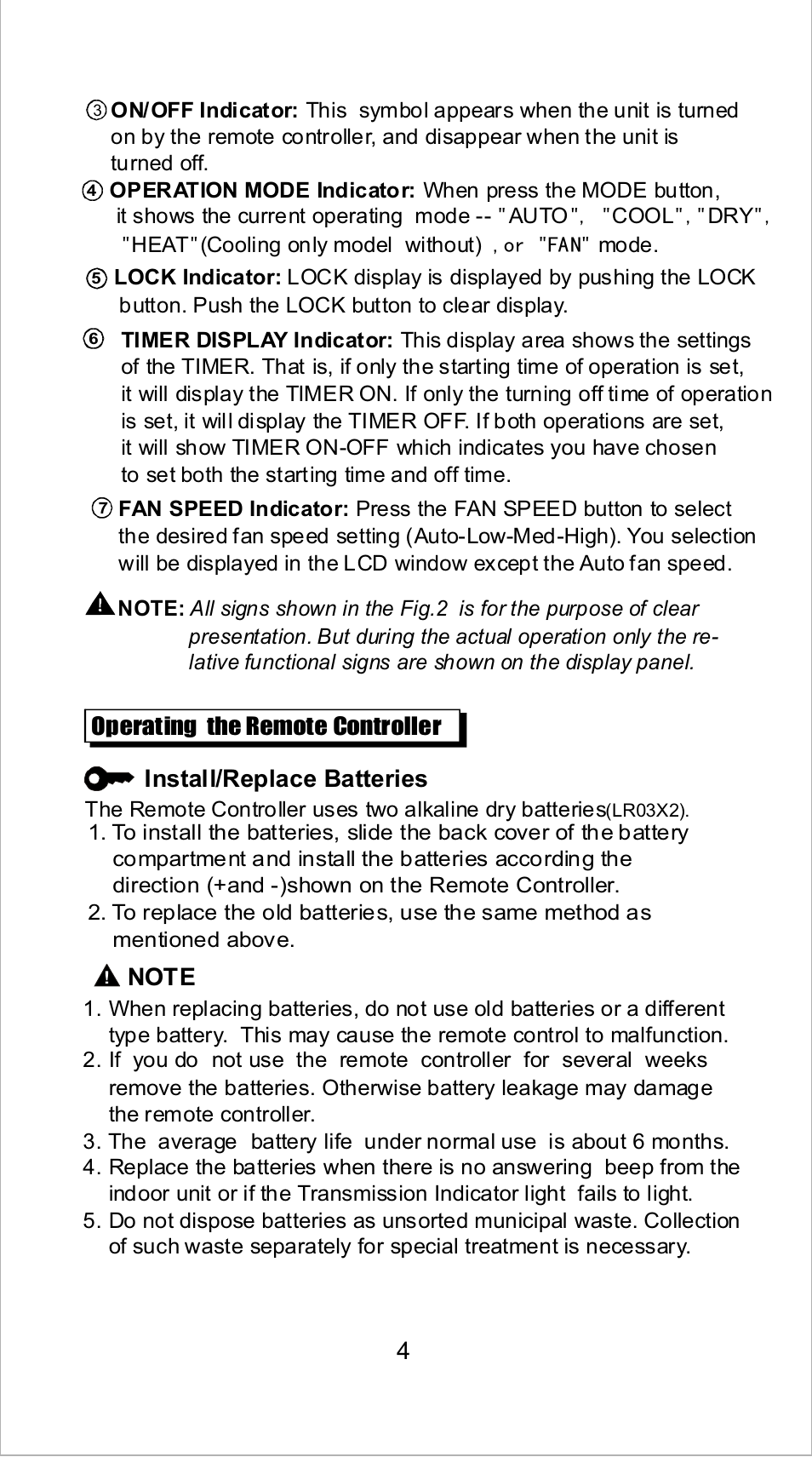 Klimaire KSIN Series Remote User Manual | Page 6 / 10