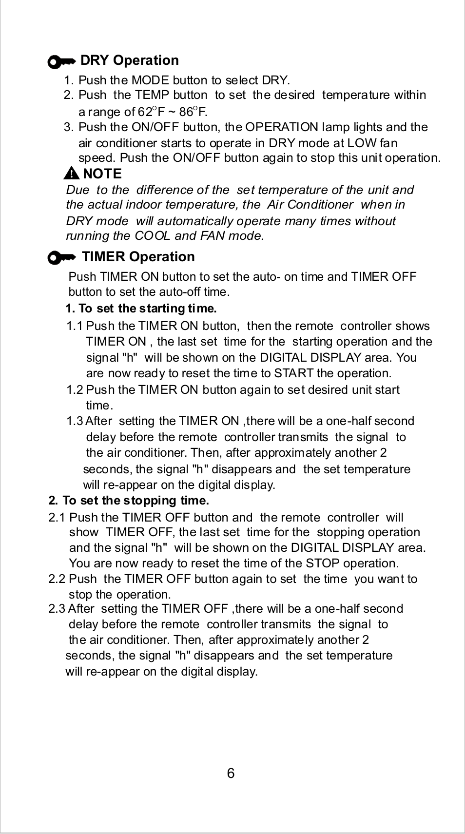 Timer operation | Klimaire KSIN Series Remote User Manual | Page 8 / 10