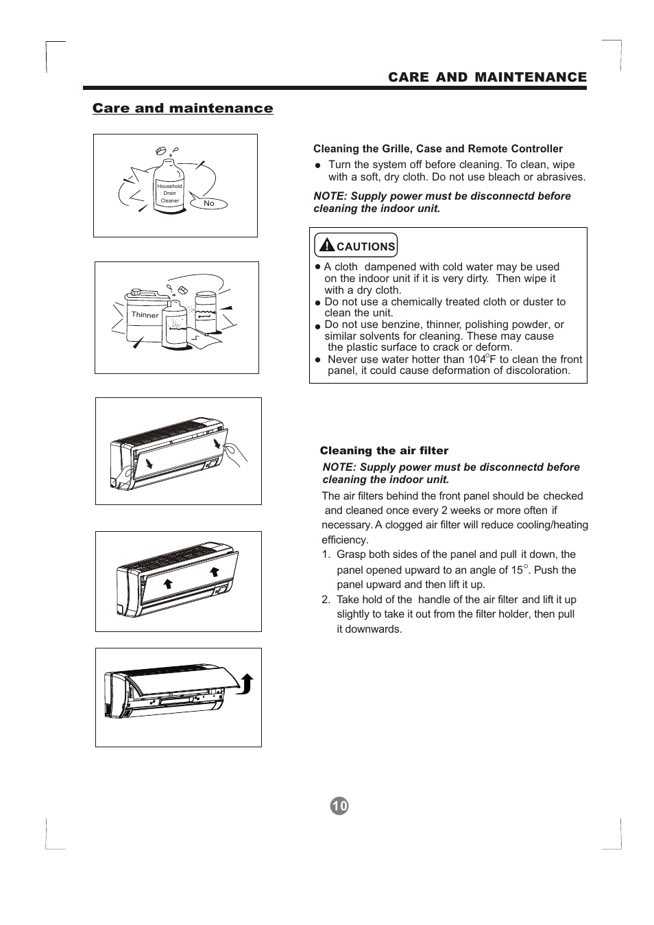 Т³гж 11, Care and maintenance care and maintenance | Klimaire KSIM Series User Manual User Manual | Page 11 / 16