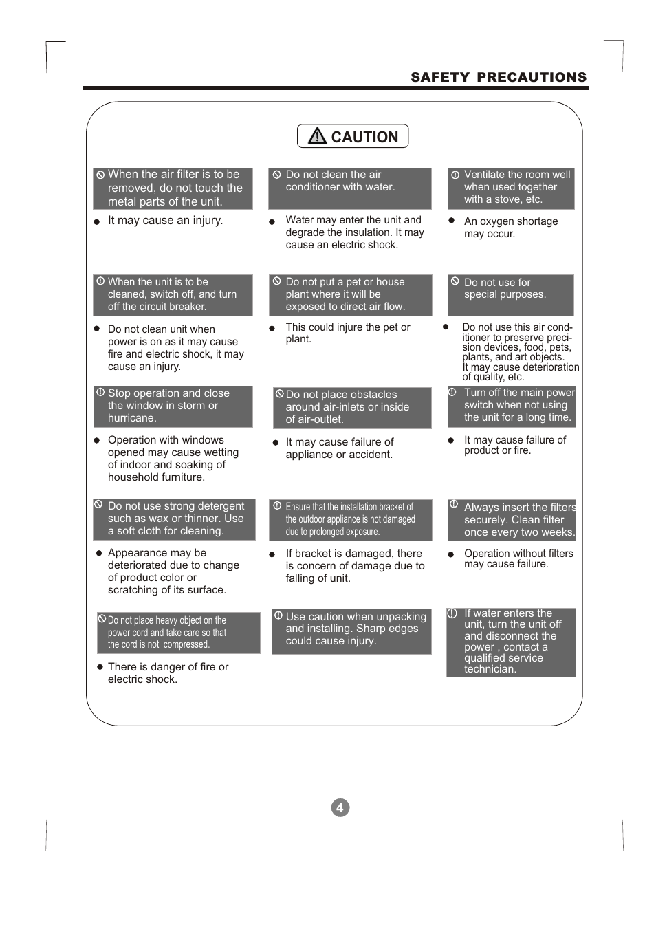 Т³гж 5, Caution, 4safety precautions | Klimaire KSIM Series User Manual User Manual | Page 5 / 16