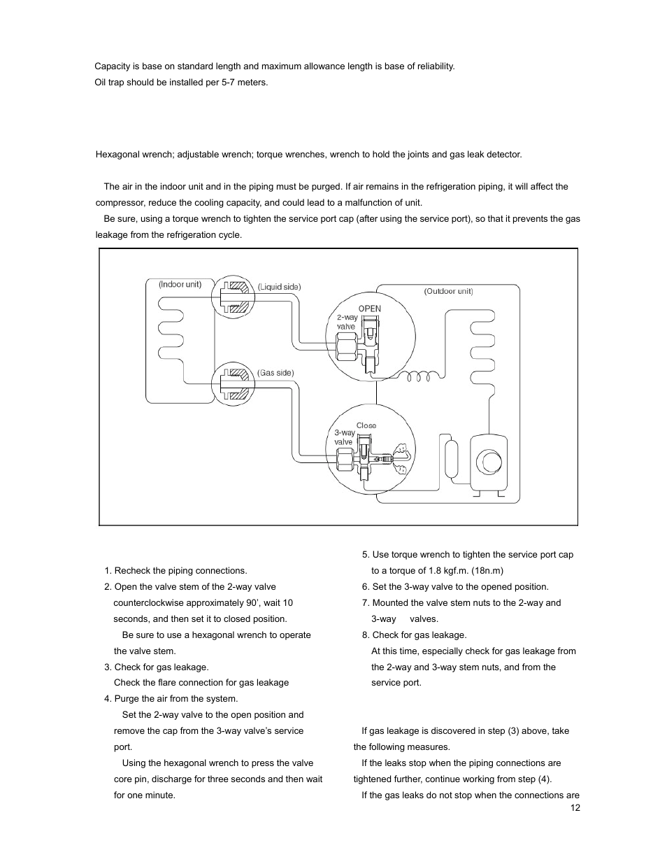 4 air purging of the piping and indoor unit | Klimaire KSIM Series Service Manual User Manual | Page 15 / 42