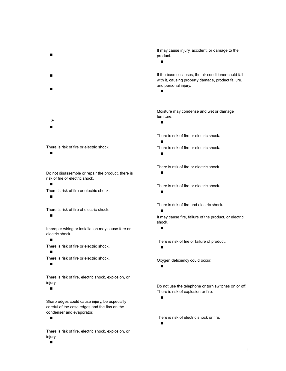 Precaution, 1 safety precaution, 2 warning | Klimaire KSIM Series Service Manual User Manual | Page 4 / 42