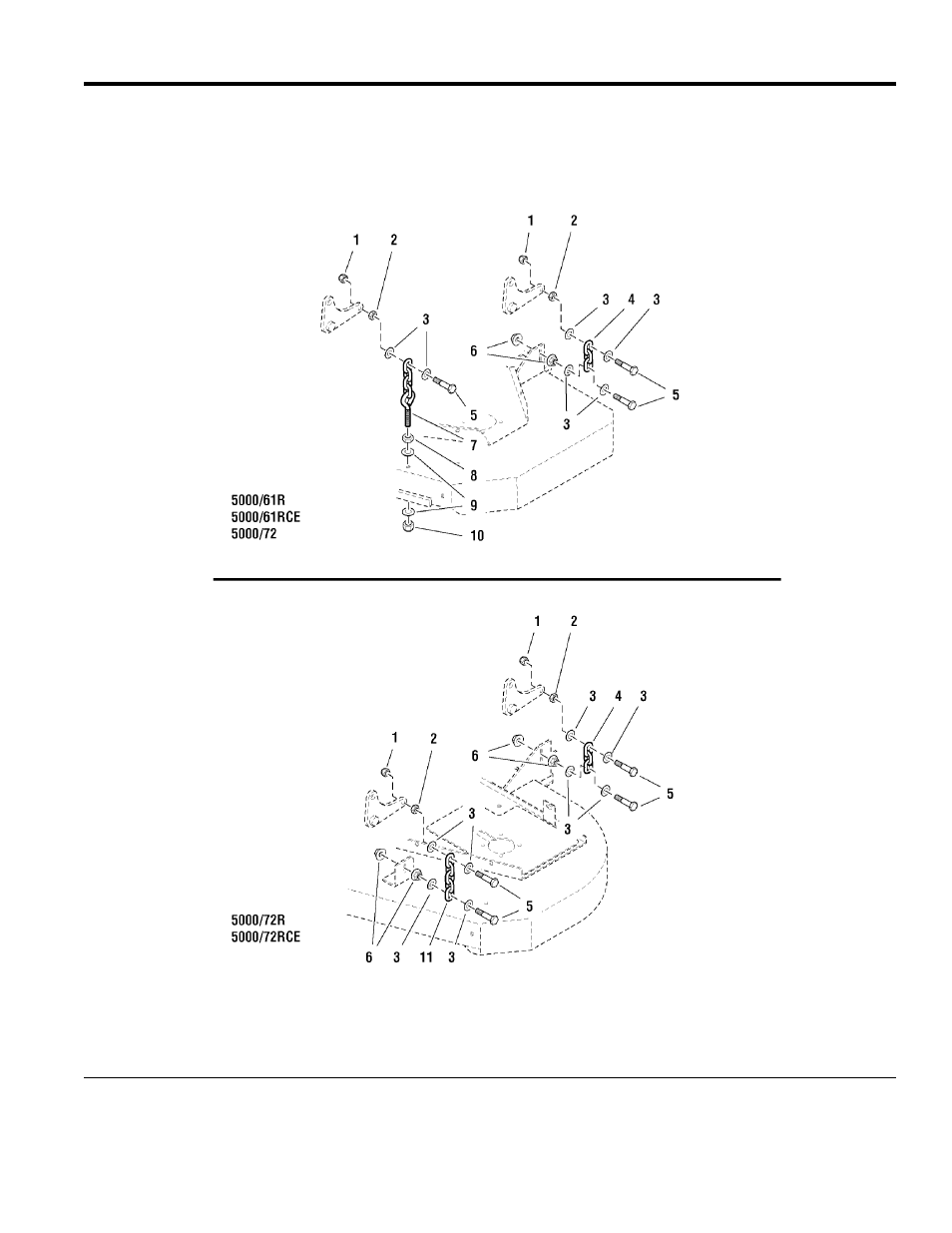 61" & 72" mower decks - hanger chains | Briggs & Stratton 5900204 User Manual | Page 62 / 98