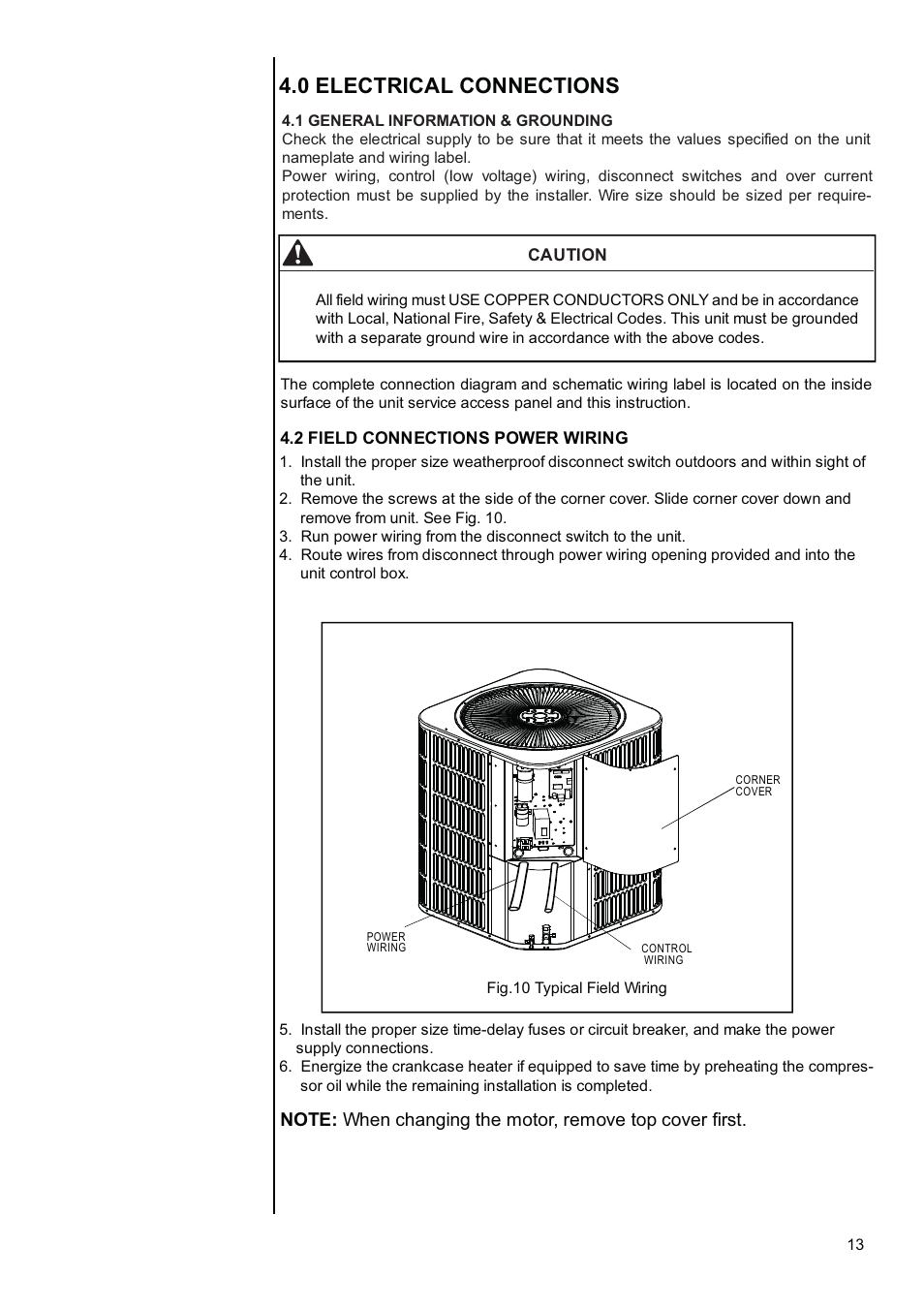 0 electrical connections | Klimaire 13 SEER Series User Manual | Page 14 / 26