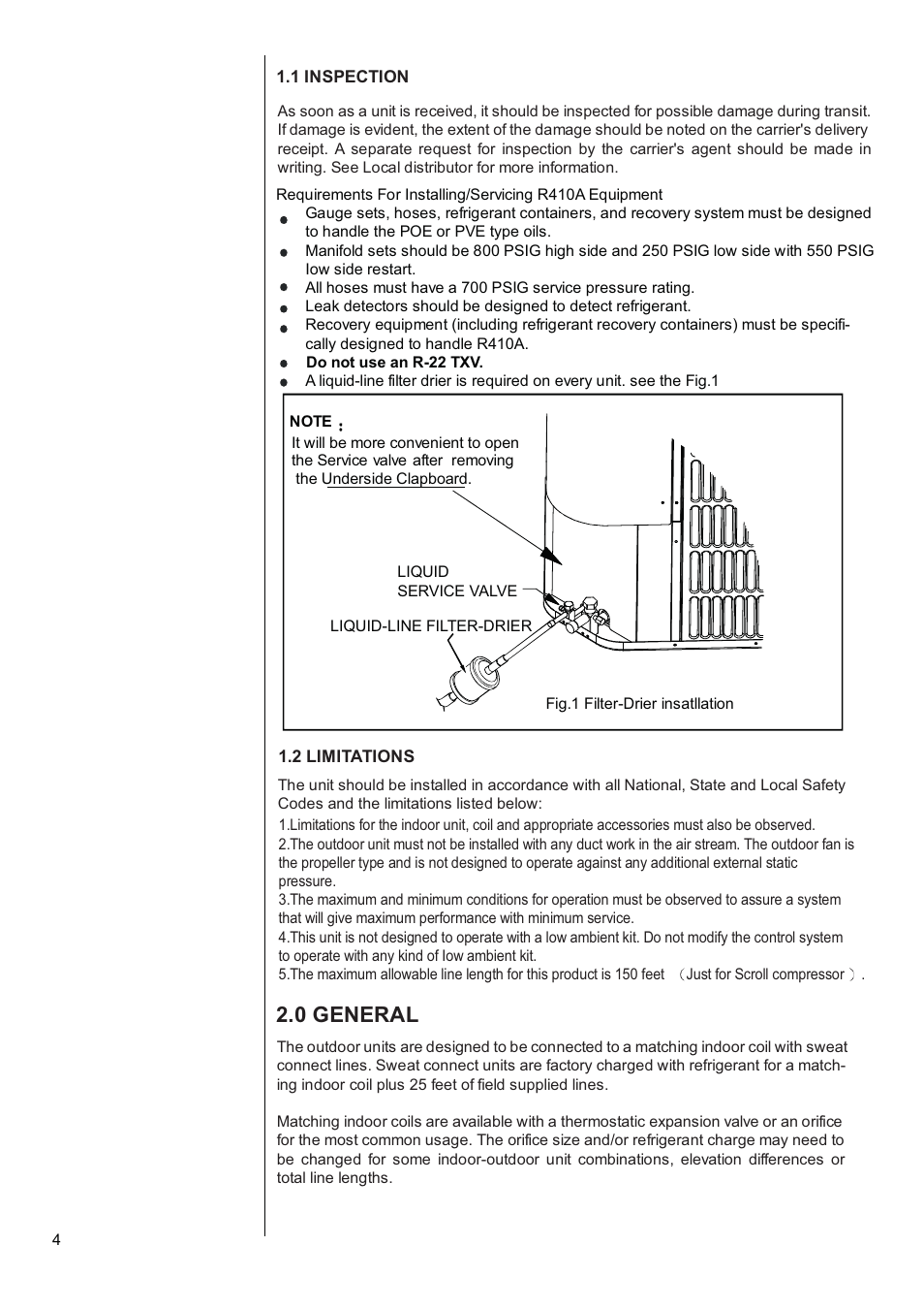 0 general | Klimaire 13 SEER Series User Manual | Page 5 / 26