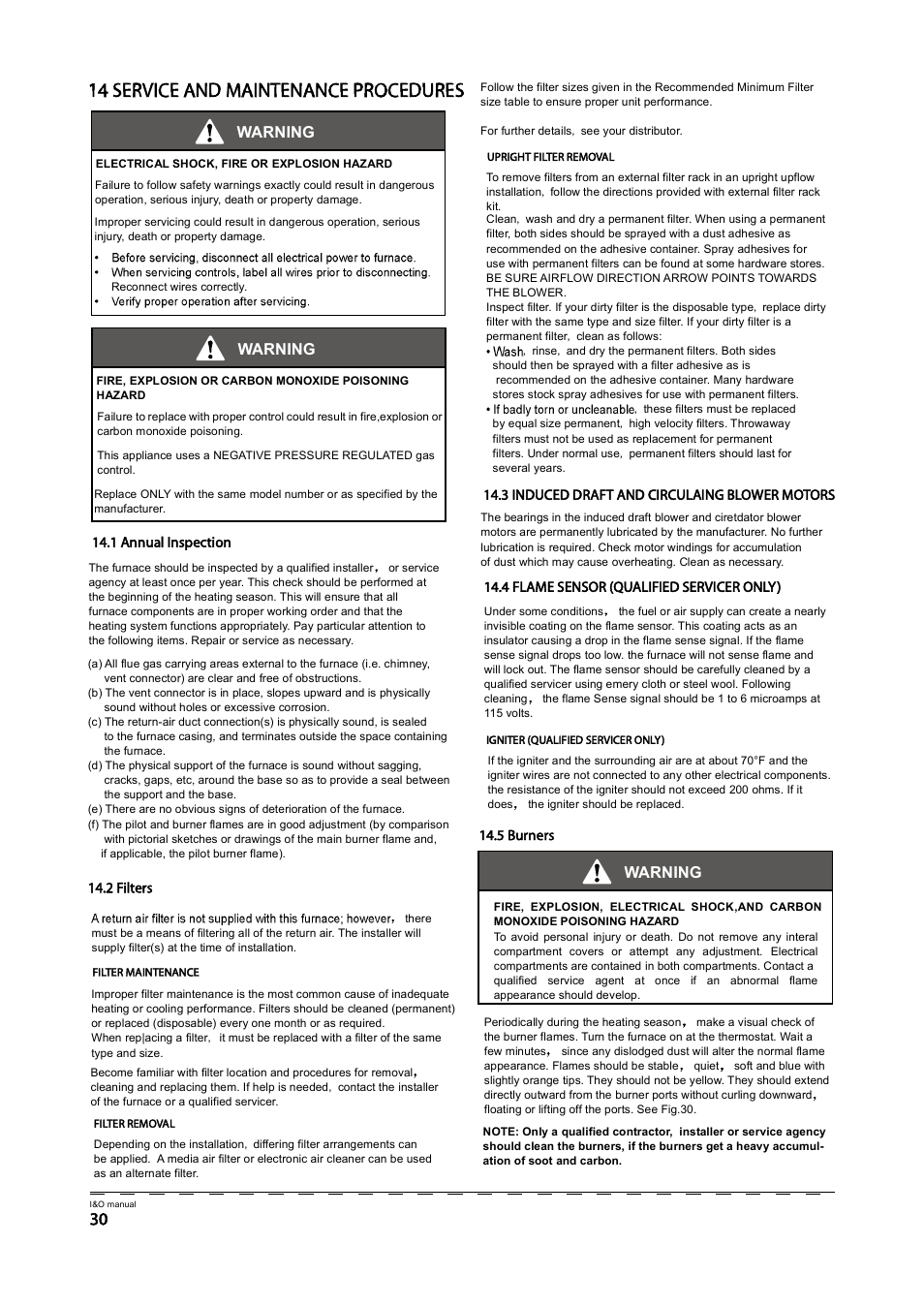 Пм ныокчэы ять уячтмытятэы росэыьлоын, Warning | Klimaire GM80S Series User Manual | Page 32 / 37