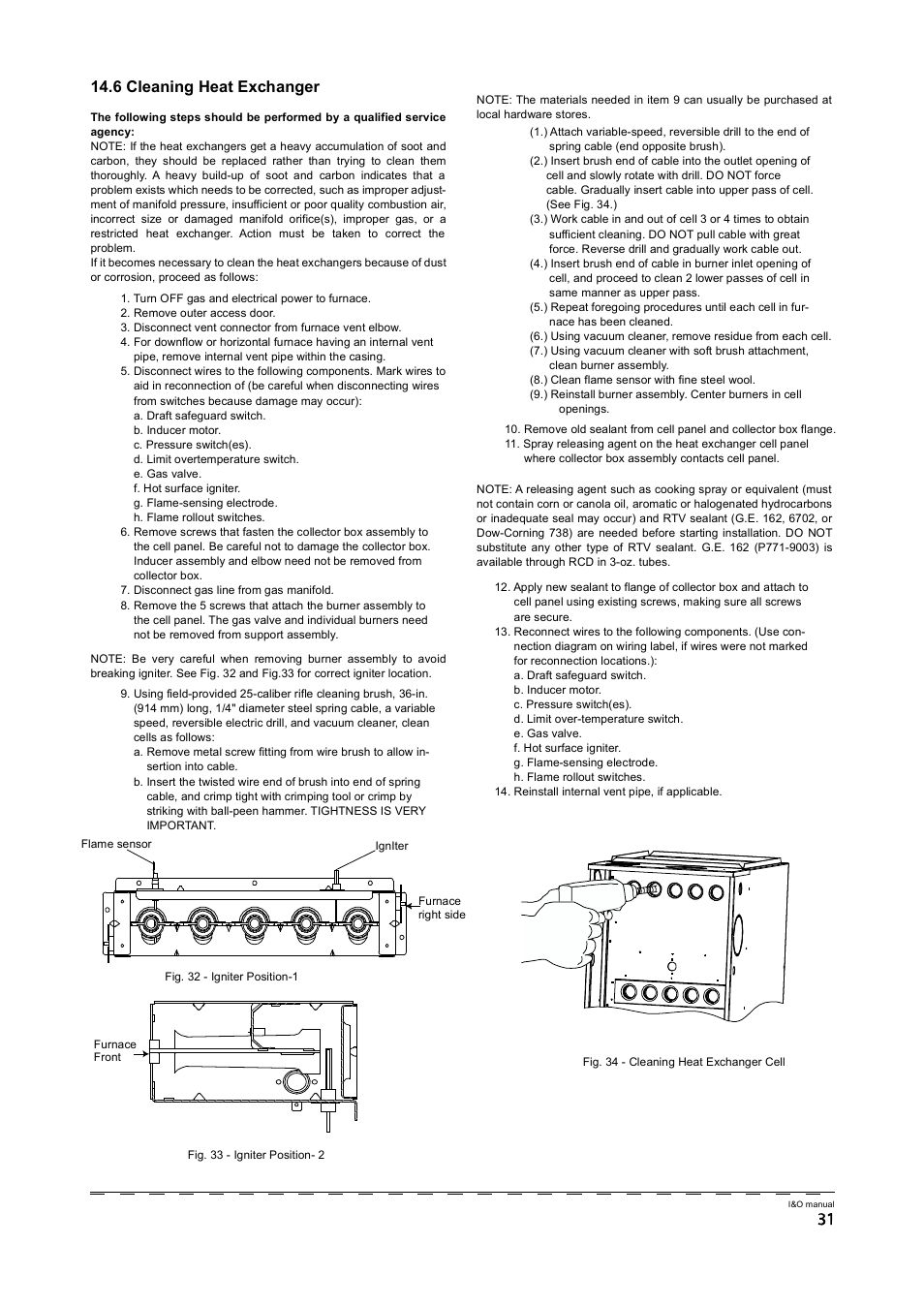 6 cleaning heat exchanger | Klimaire GM80S Series User Manual | Page 33 / 37