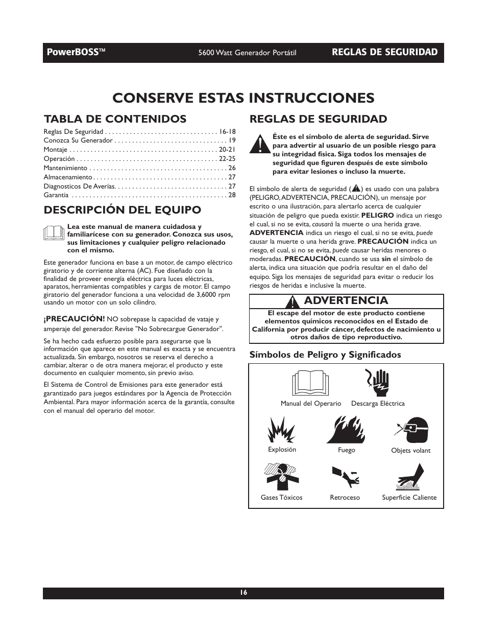 Briggs & Stratton PowerBoss 30230 User Manual | Page 16 / 28