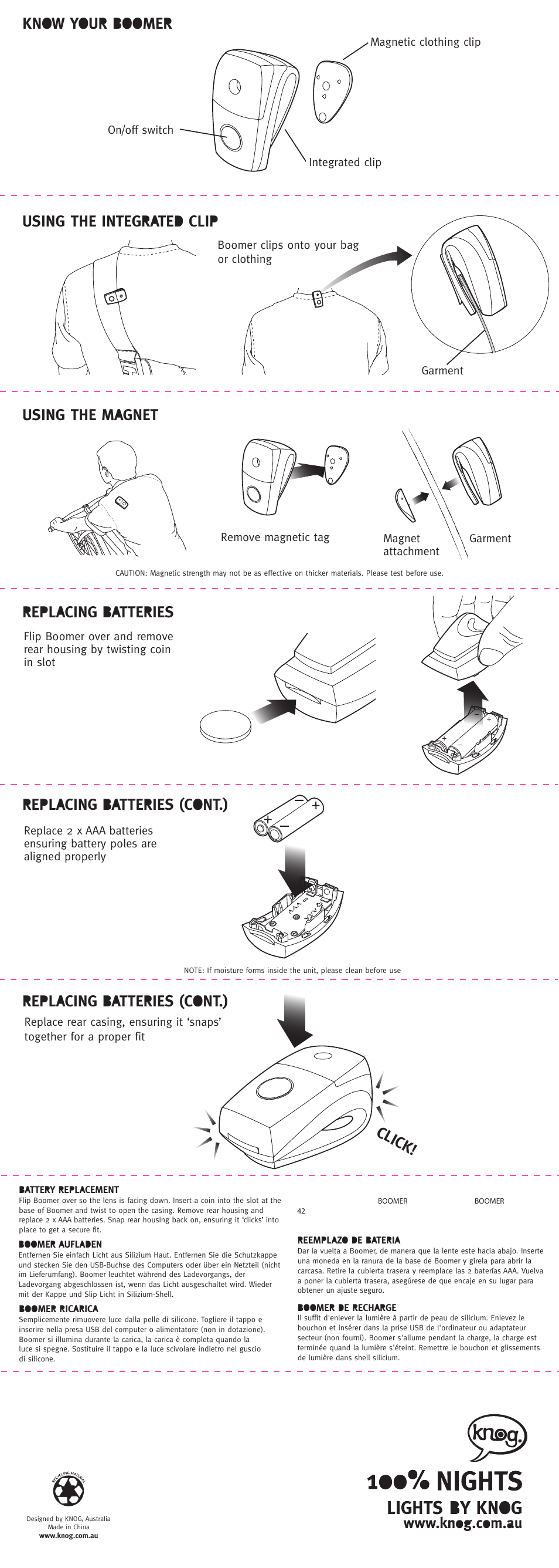 Click | Knog BOOMER WEARABLE User Manual | Page 2 / 2