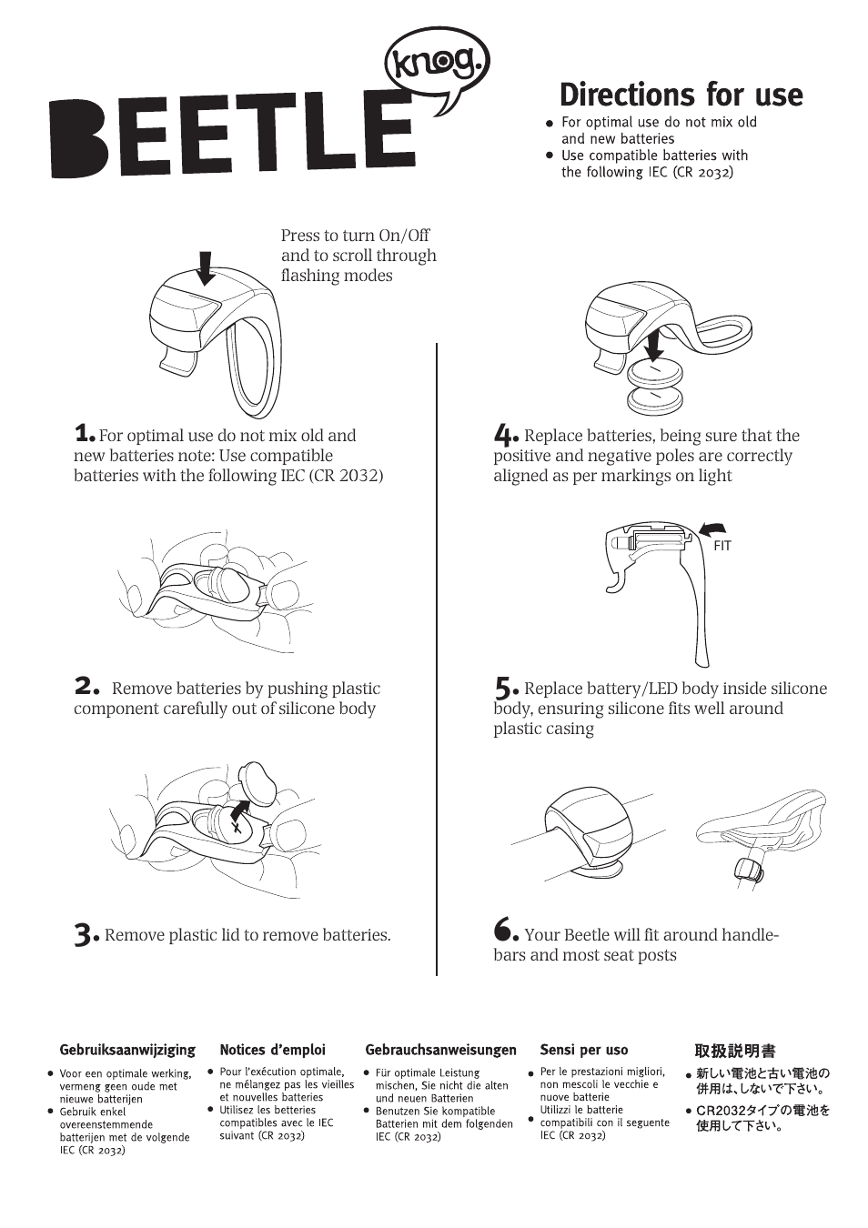 Knog BEETLE User Manual | 1 page