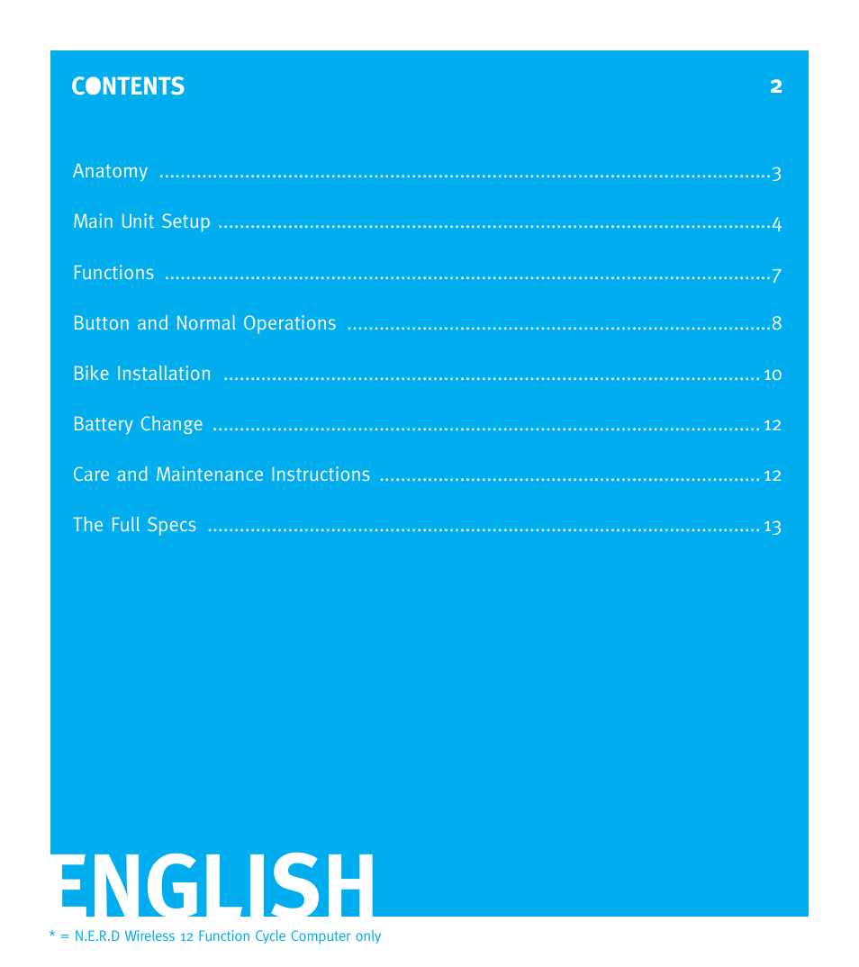 English | Knog NERD 9 User Manual | Page 2 / 13