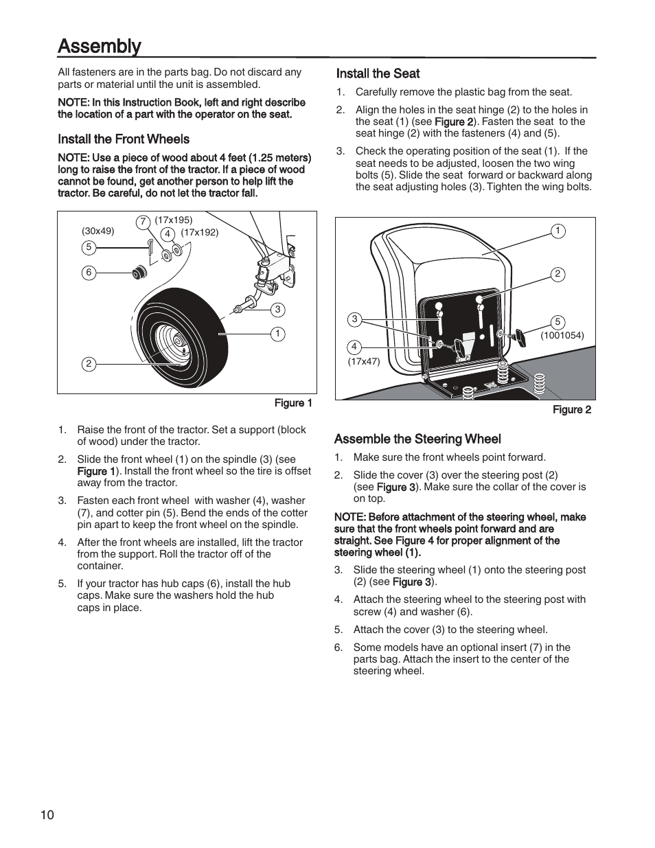 Assembly | Briggs & Stratton HERITAGE TRACTOR 131F User Manual | Page 10 / 36