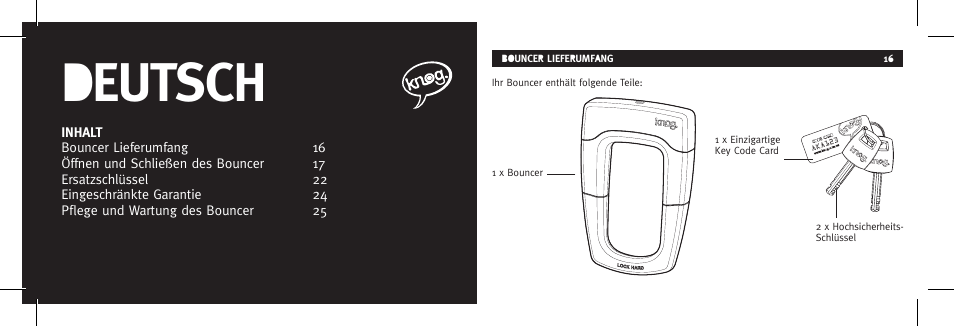 Deutsch | Knog BOUNCER User Manual | Page 8 / 38
