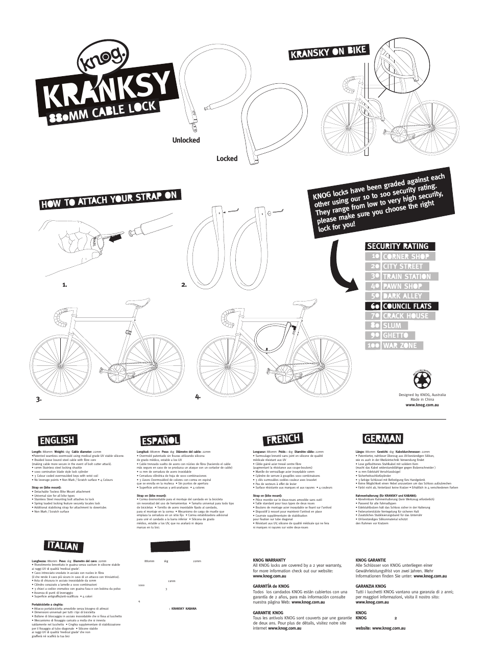 Knog KRANSKY User Manual | 1 page