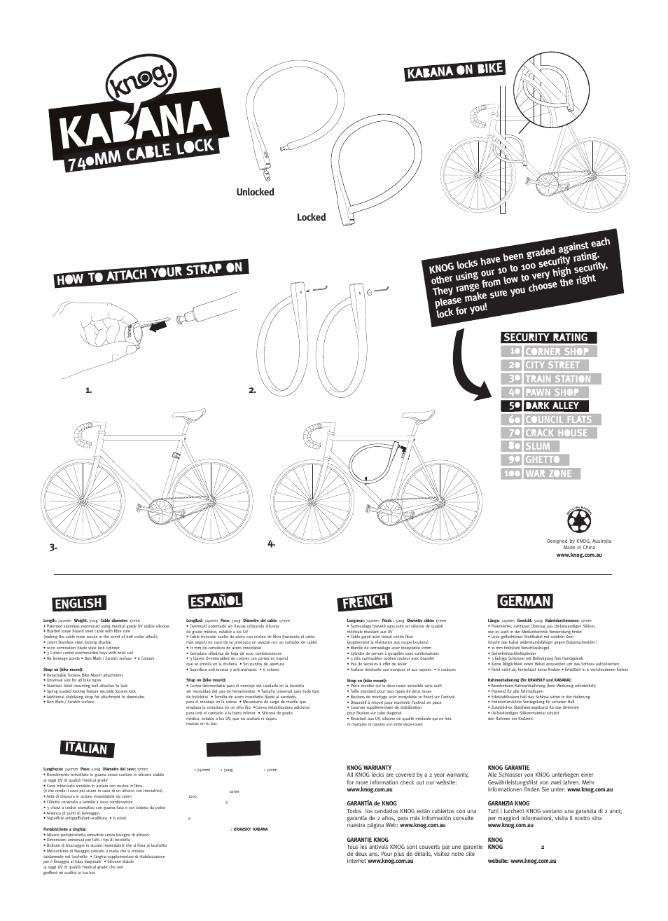 Knog KABANA User Manual | 1 page