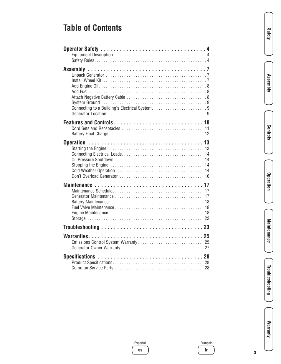 Briggs & Stratton 203985GS User Manual | Page 3 / 84