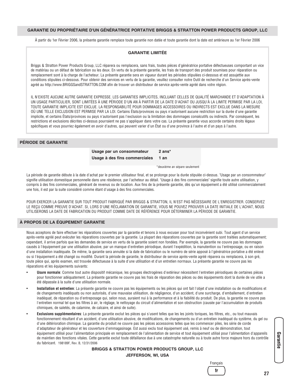 Briggs & Stratton 203985GS User Manual | Page 83 / 84