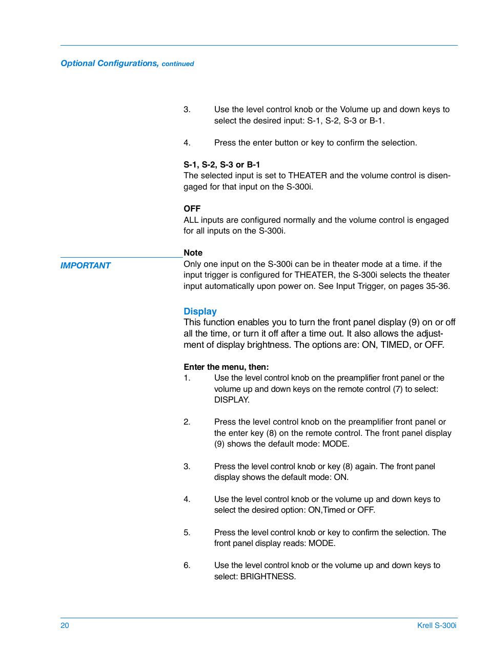 Krell S-300i User Manual | Page 24 / 34