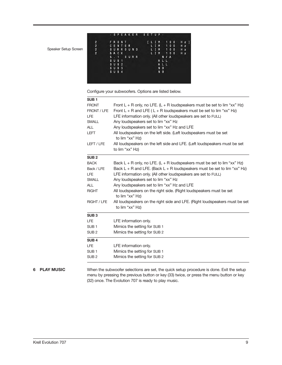 Krell 707 Evolution User Manual | Page 9 / 12