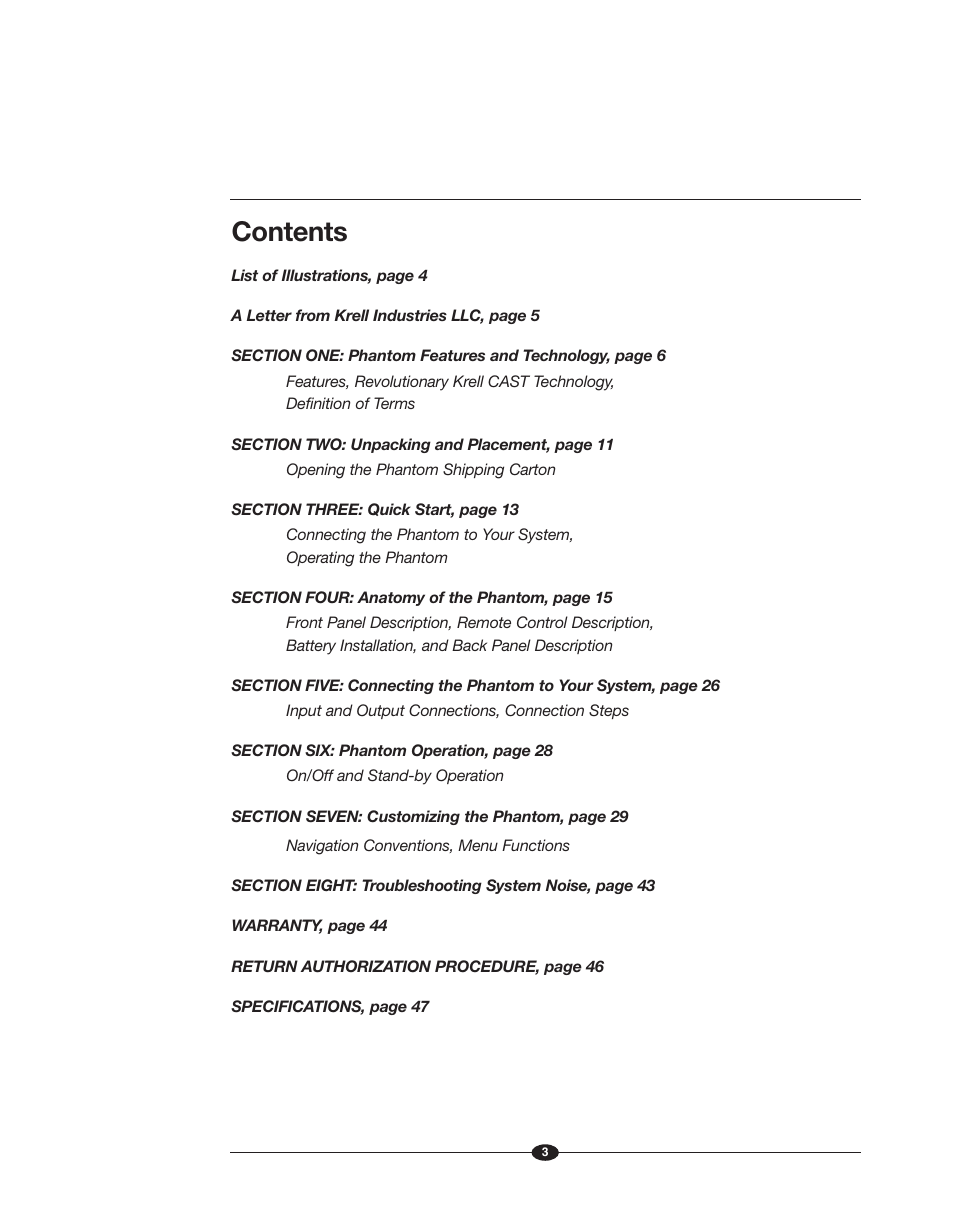 Krell Phantom Manual User Manual | Page 3 / 54