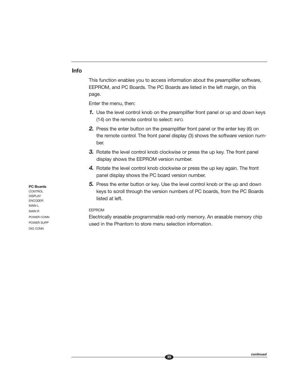 Info | Krell Phantom Manual User Manual | Page 35 / 54
