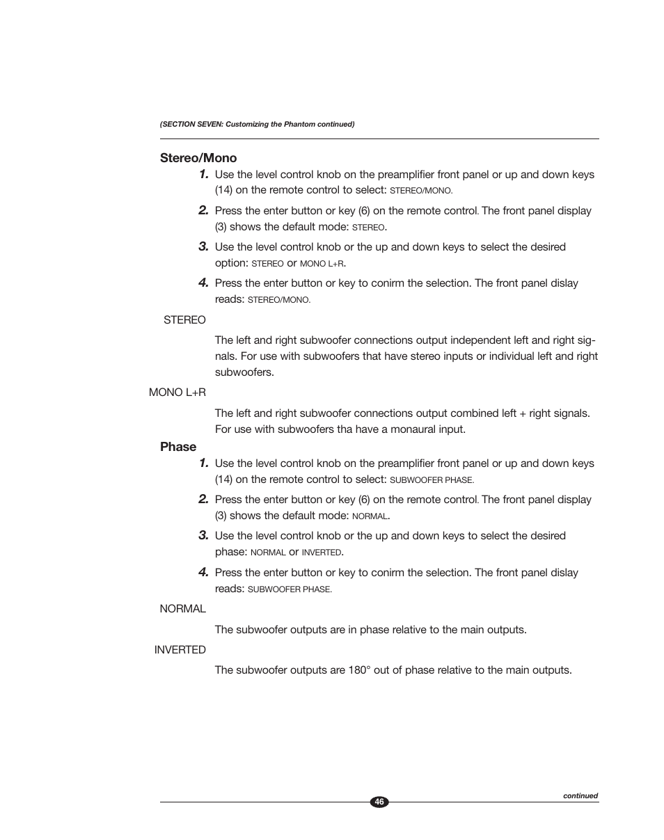 Krell Phantom Manual User Manual | Page 46 / 54