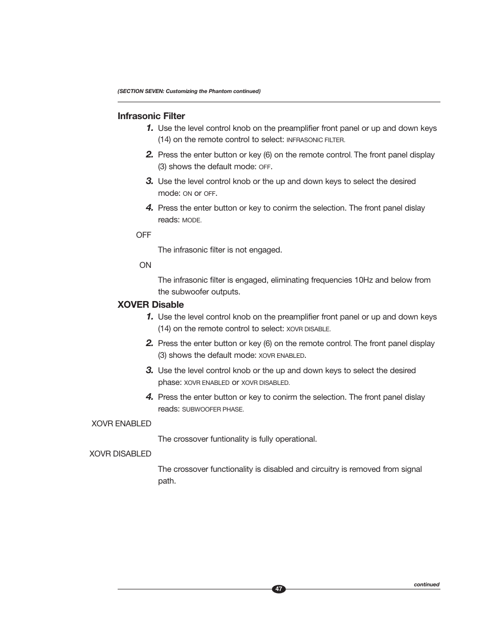 Krell Phantom Manual User Manual | Page 47 / 54