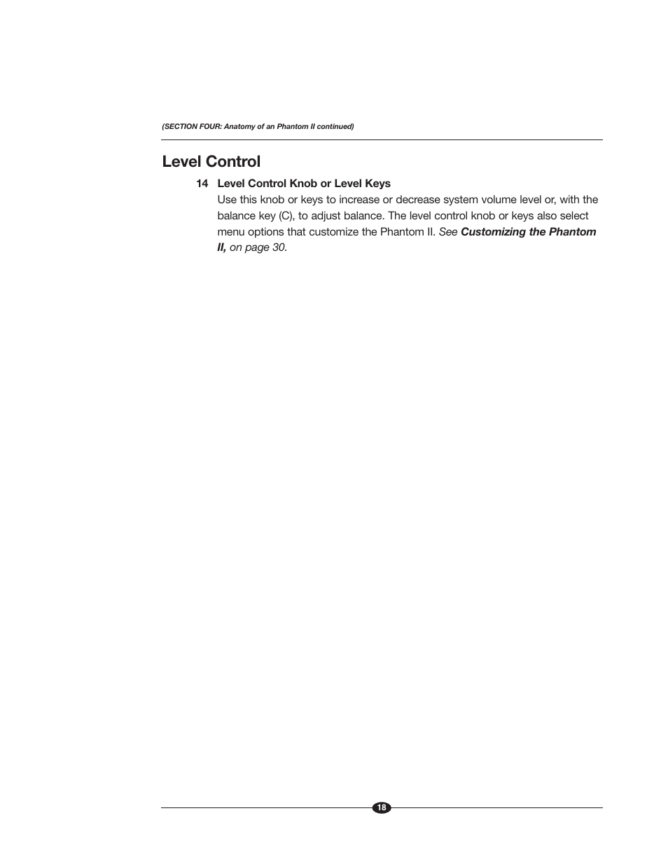 Level control | Krell Phantom II Manual User Manual | Page 18 / 49