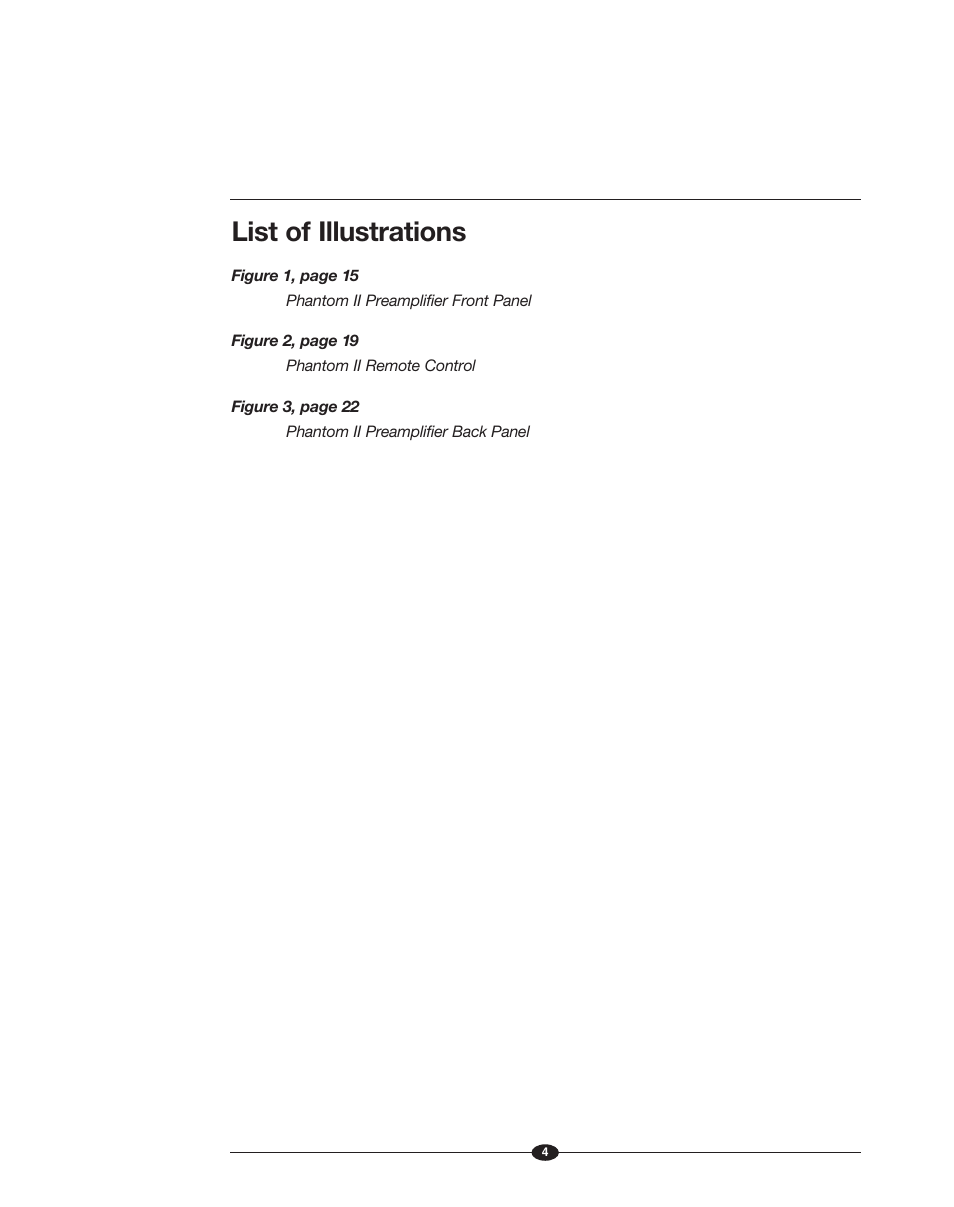 List of illustrations | Krell Phantom II Manual User Manual | Page 4 / 49