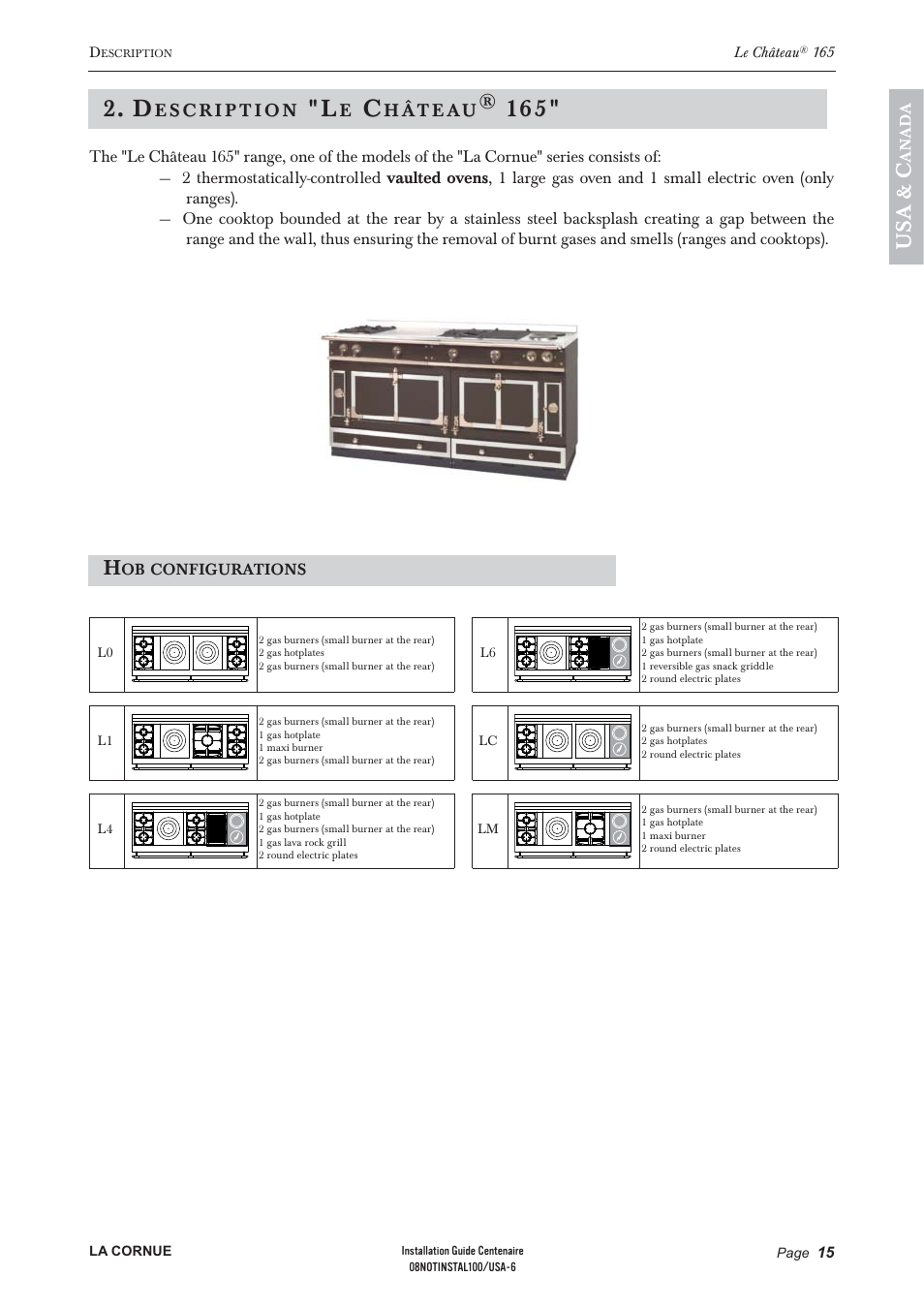 Us a & c | La Cornue Château 75 User Manual | Page 17 / 58