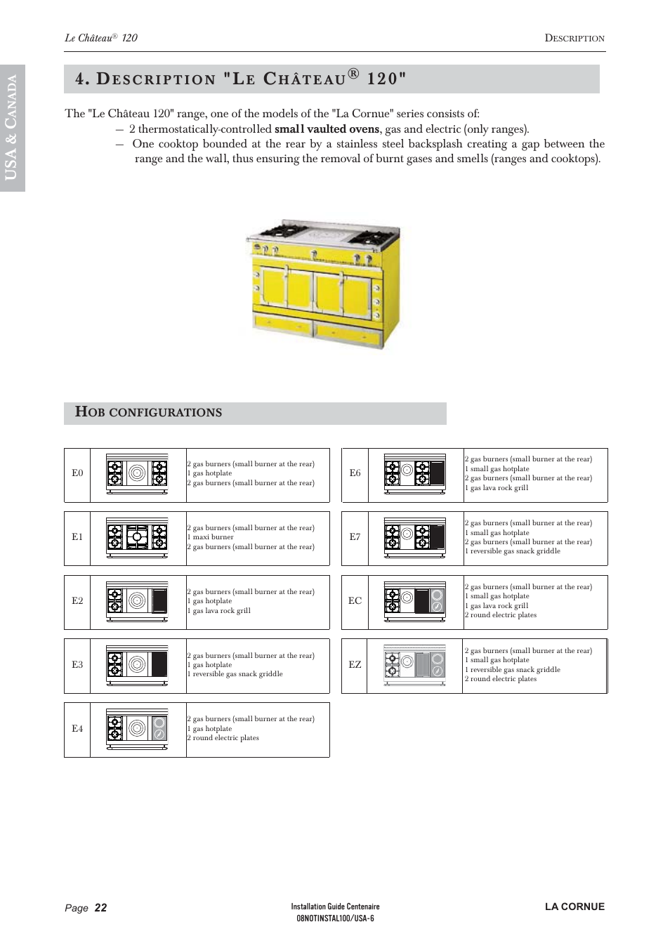 Us a & c | La Cornue Château 75 User Manual | Page 24 / 58