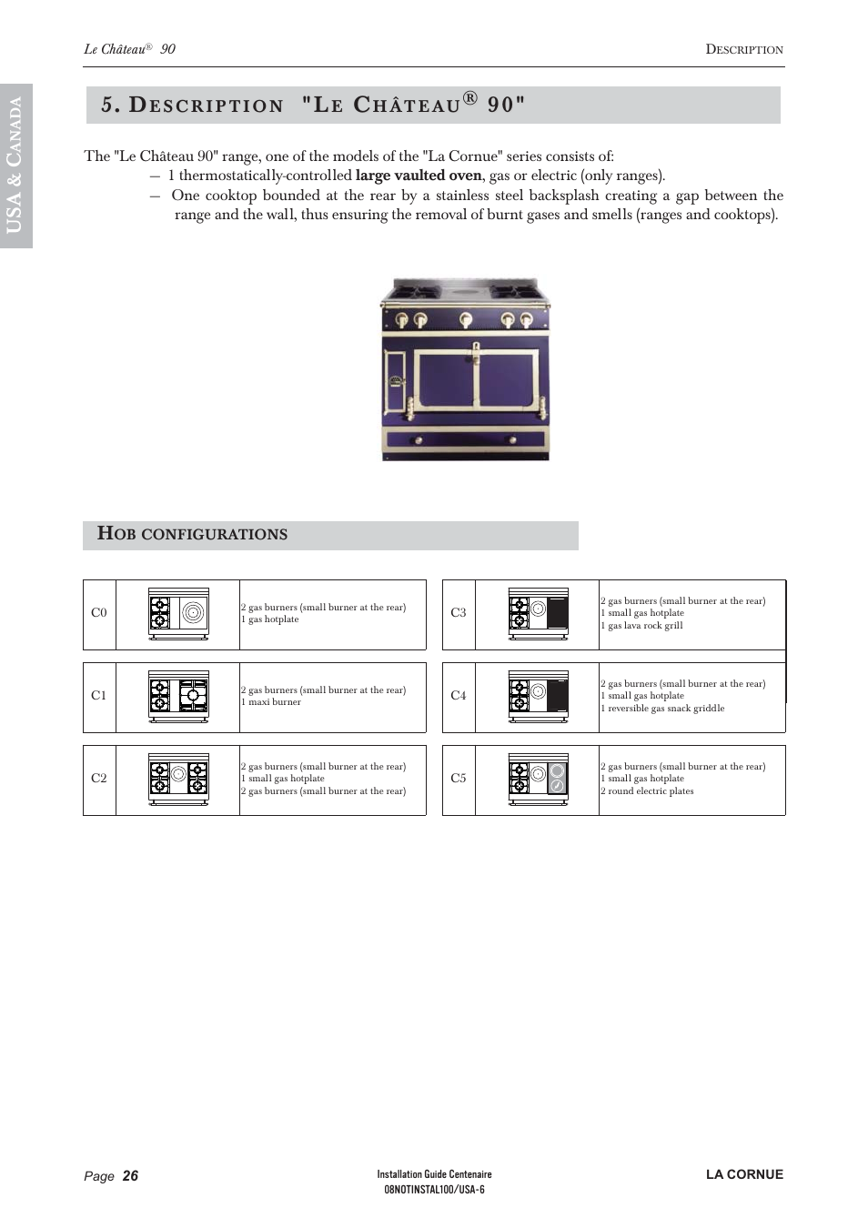 Us a & c | La Cornue Château 75 User Manual | Page 28 / 58