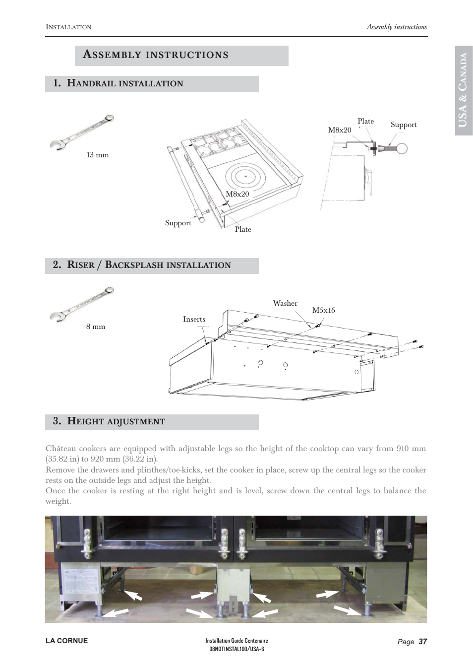 Us a & c | La Cornue Château 75 User Manual | Page 39 / 58