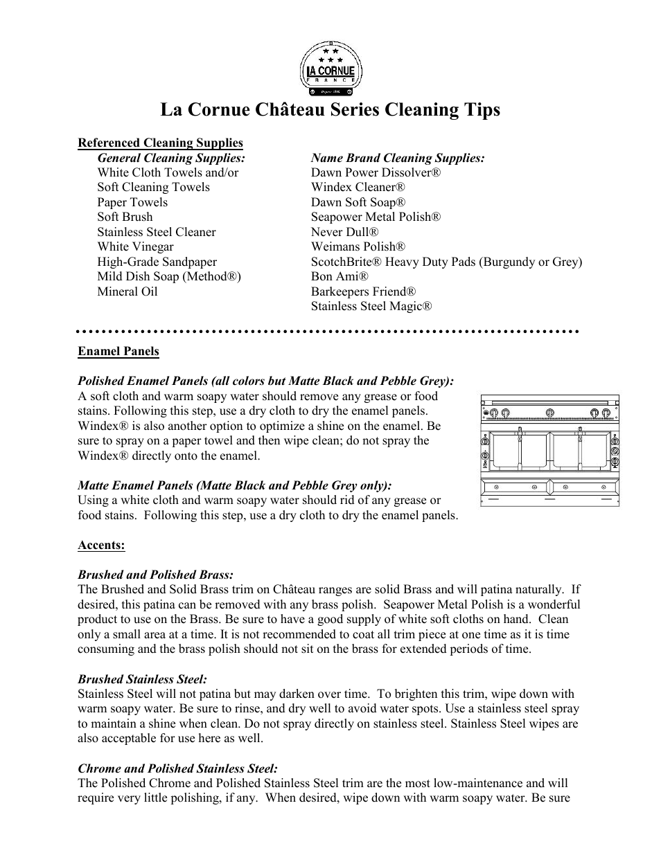 La Cornue Château Series - Cleaning User Manual | 3 pages