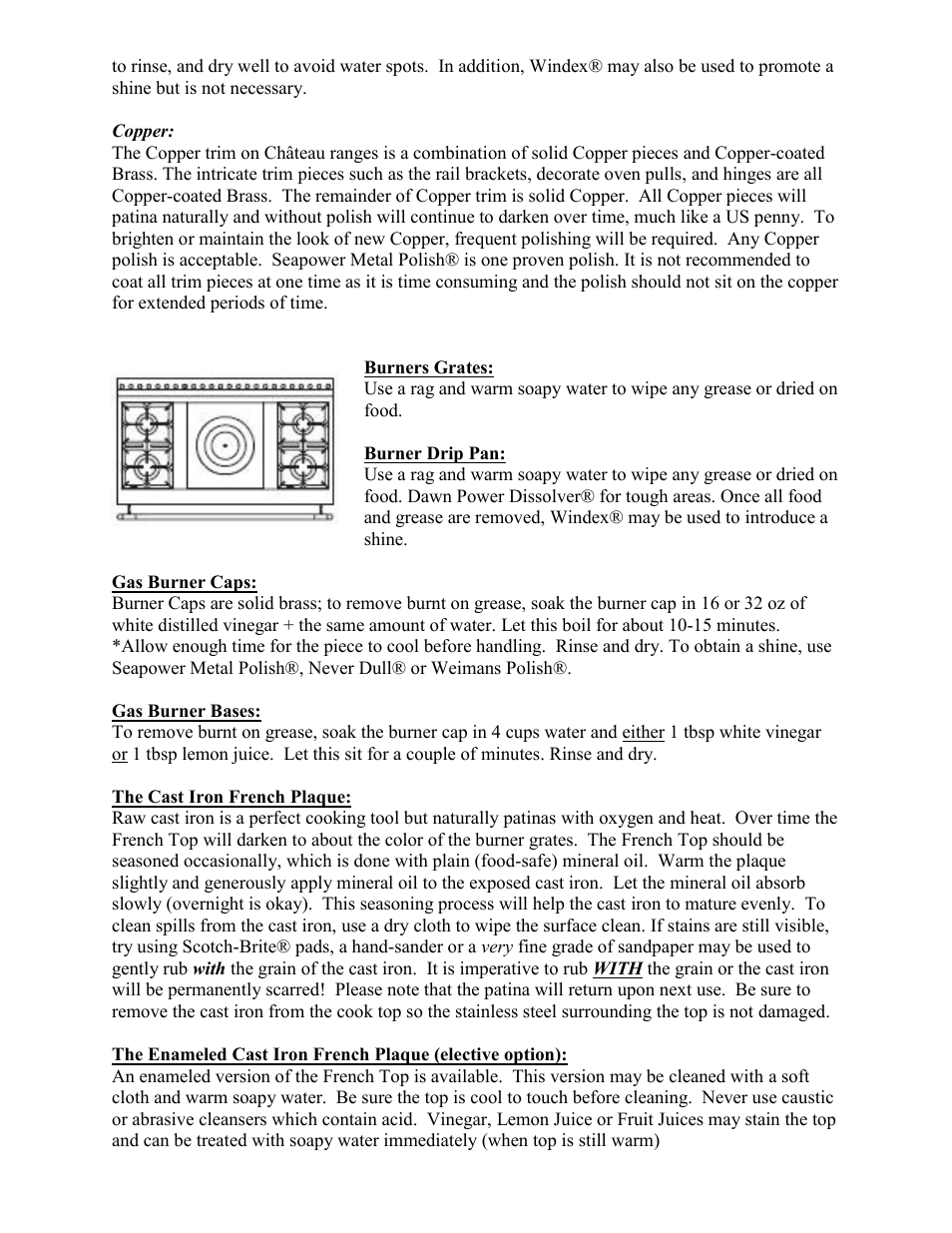 La Cornue Château Series - Cleaning User Manual | Page 2 / 3