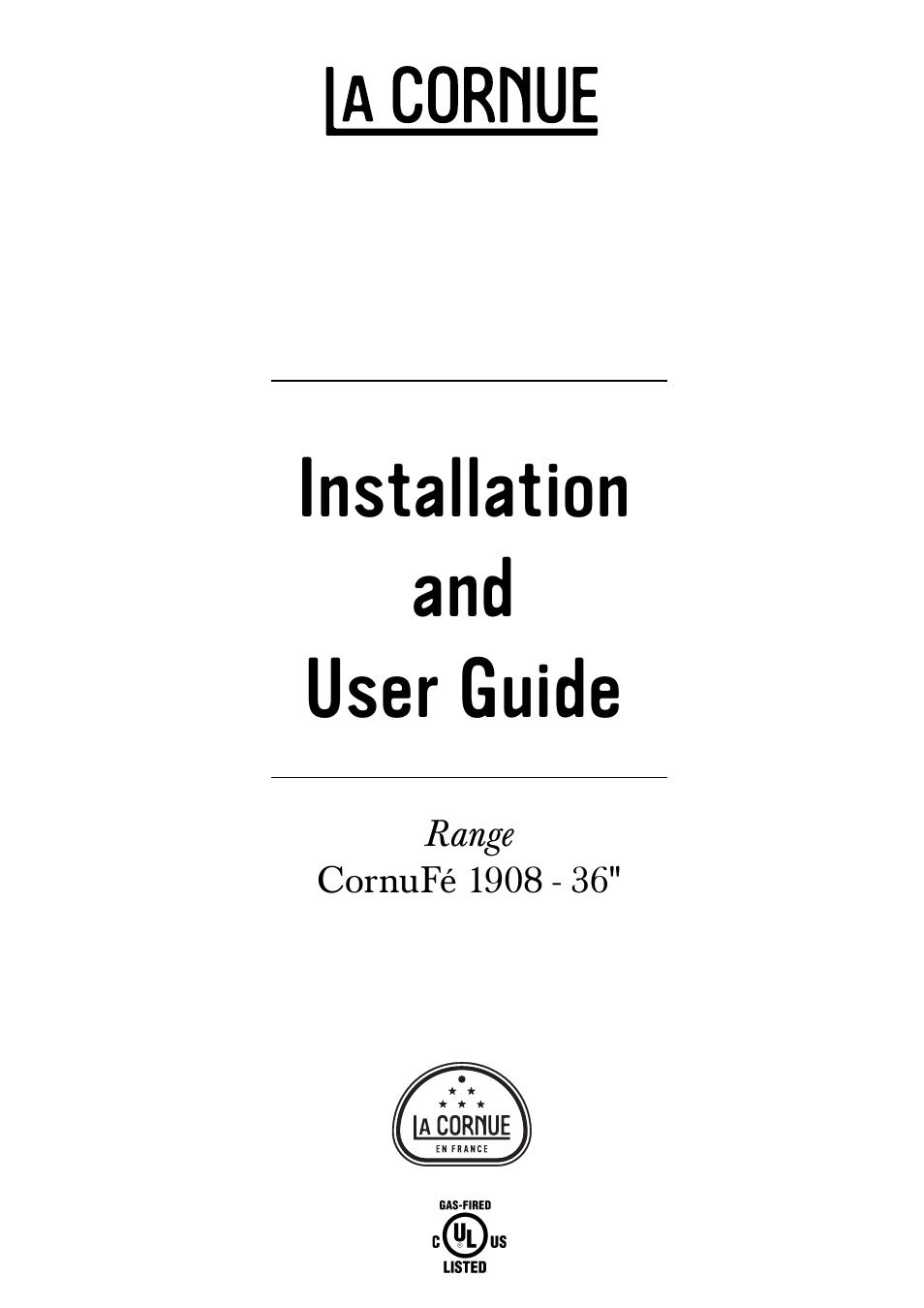 La Cornue CornuFé 1908 - 36 User Manual | 52 pages