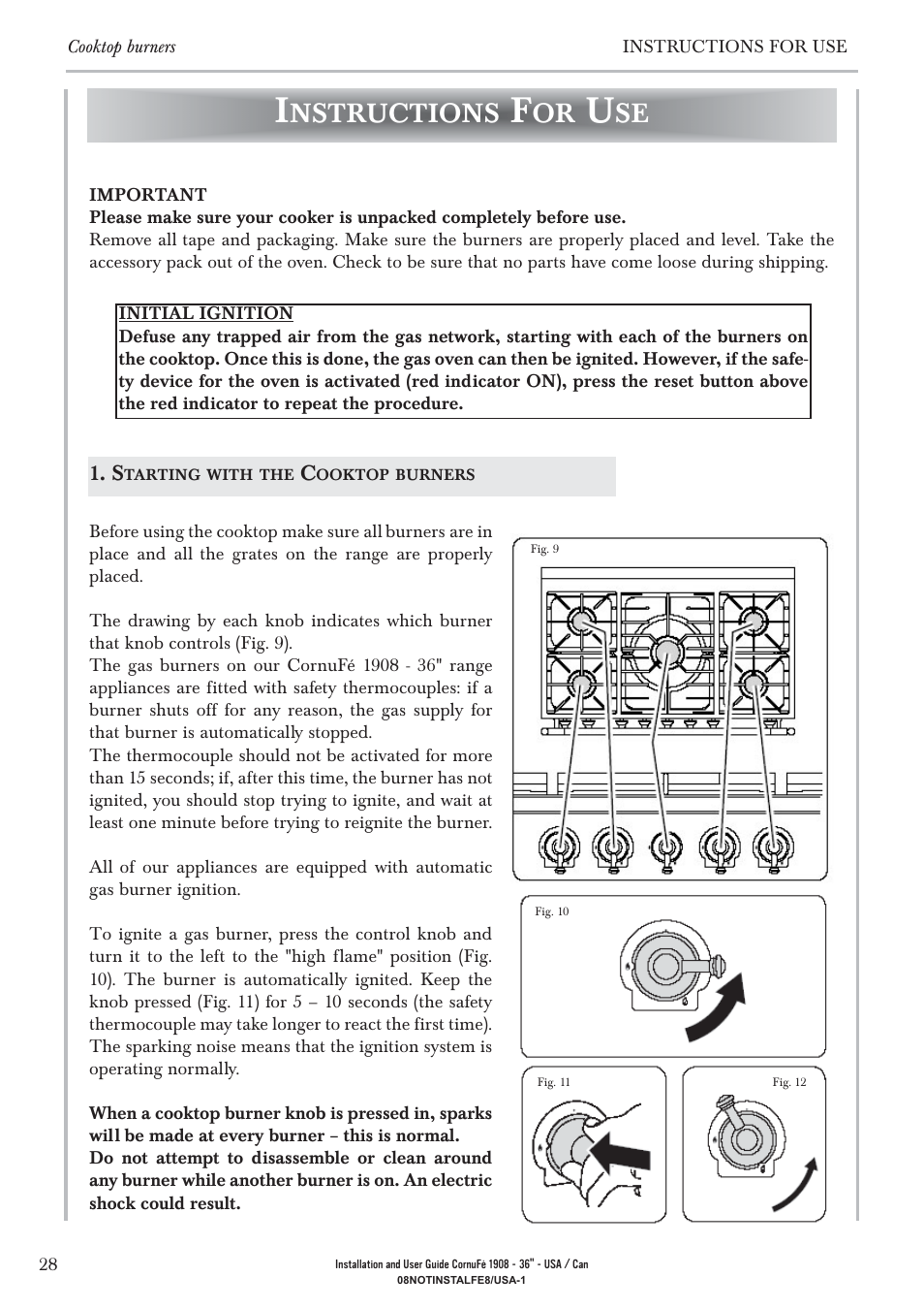 Nstructions | La Cornue CornuFé 1908 - 36 User Manual | Page 30 / 52