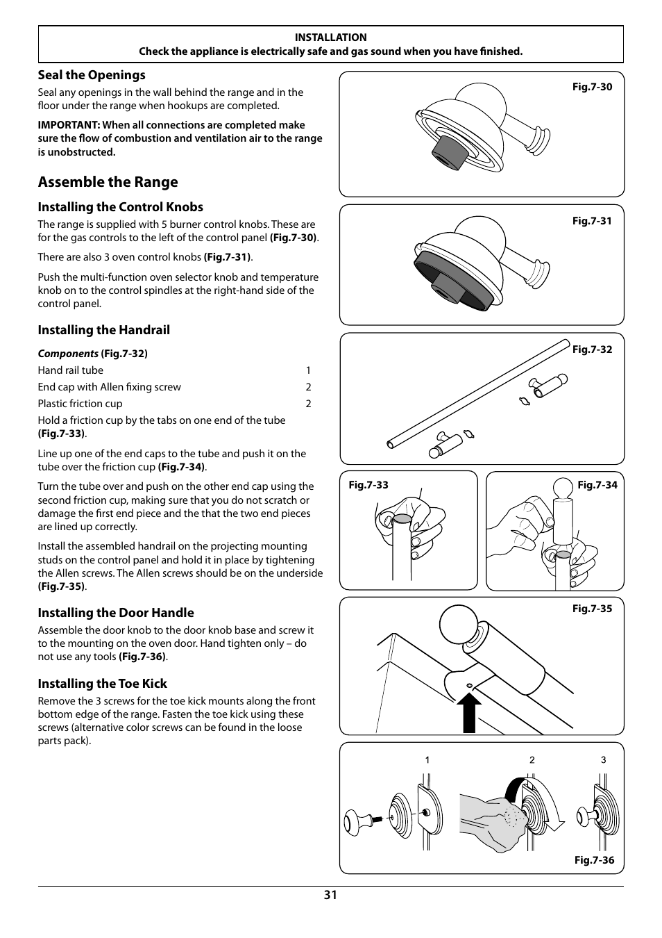 Assemble the range | La Cornue CornuFé 44 User Manual | Page 33 / 48