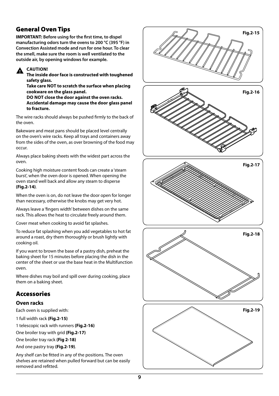 General oven tips, Accessories | La Cornue AlberTine 36 User Manual | Page 11 / 44