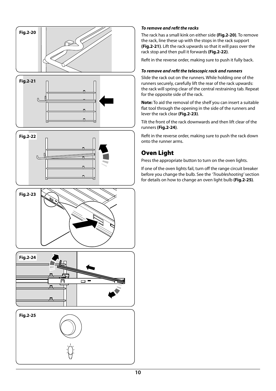 Oven light | La Cornue AlberTine 36 User Manual | Page 12 / 44