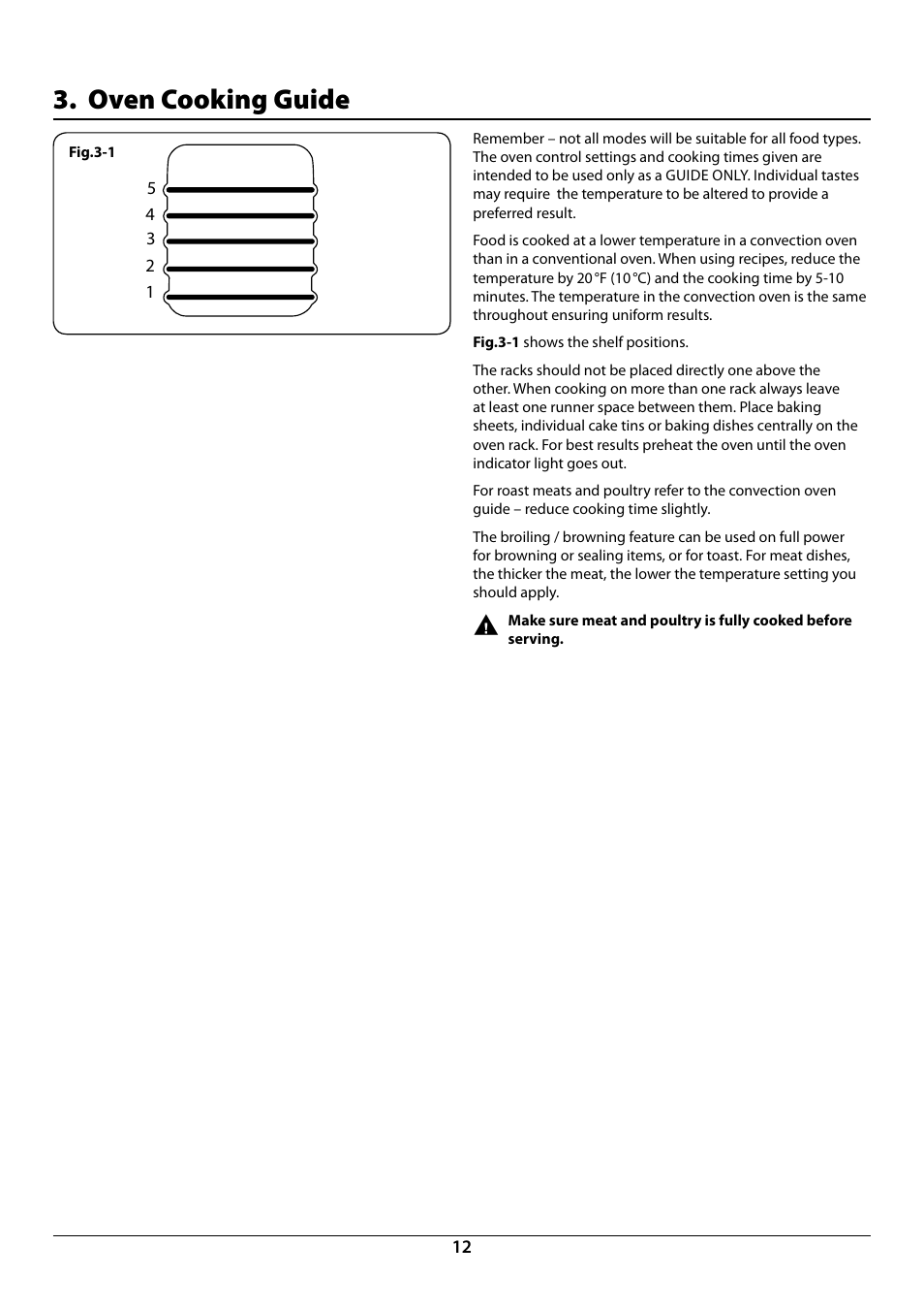 Oven cooking guide | La Cornue AlberTine 36 User Manual | Page 14 / 44