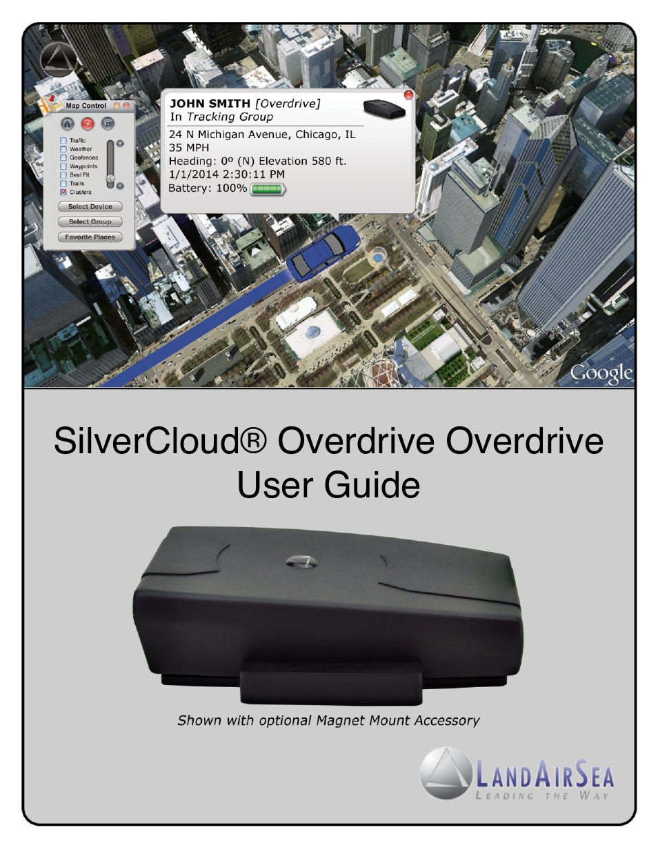 LandAirSea SilverCloud Overdrive Live GPS Tracker User Manual | 23 pages