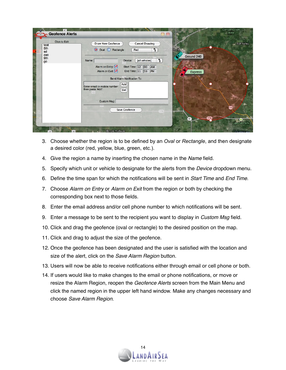 LandAirSea SilverCloud Overdrive Live GPS Tracker User Manual | Page 14 / 23