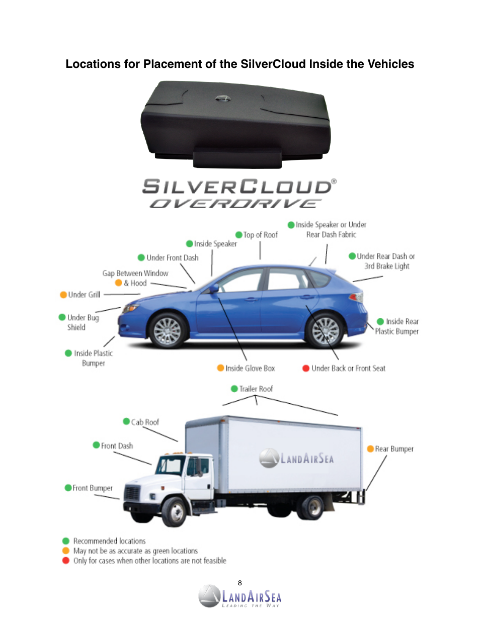 LandAirSea SilverCloud Overdrive Live GPS Tracker User Manual | Page 8 / 23