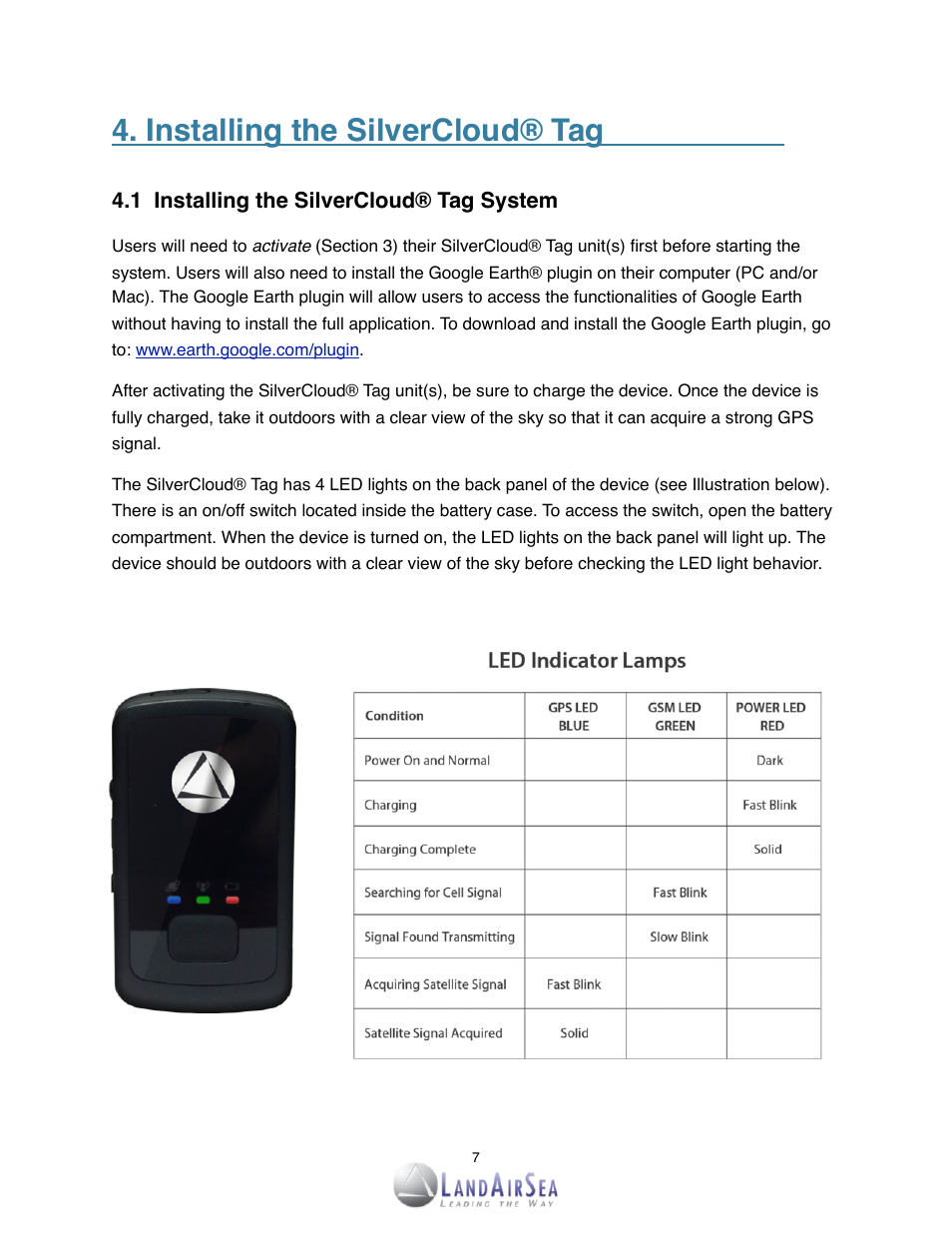 Installing the silvercloud® tag | LandAirSea SilverCloud Tag Live GPS Tracker User Manual | Page 7 / 22