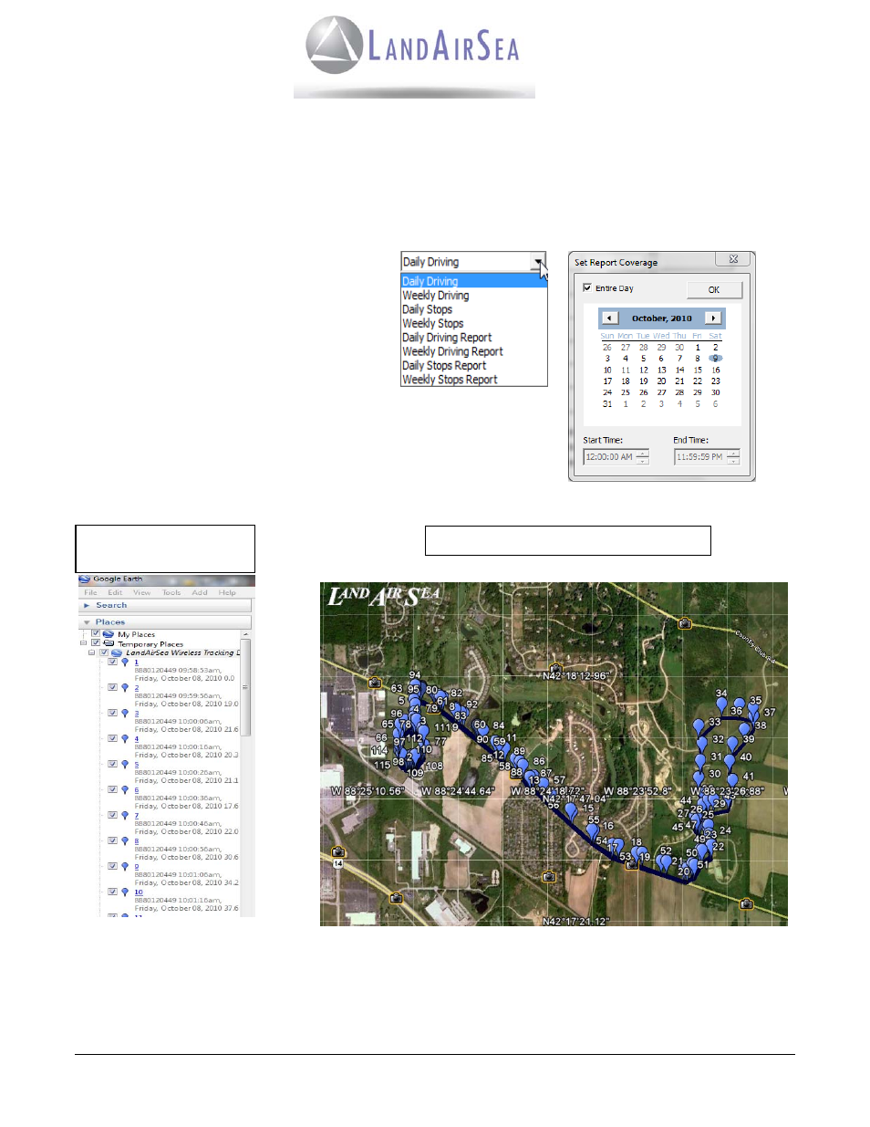Victoria software review reports | LandAirSea Victoria GPS Tracking System User Manual | Page 14 / 17