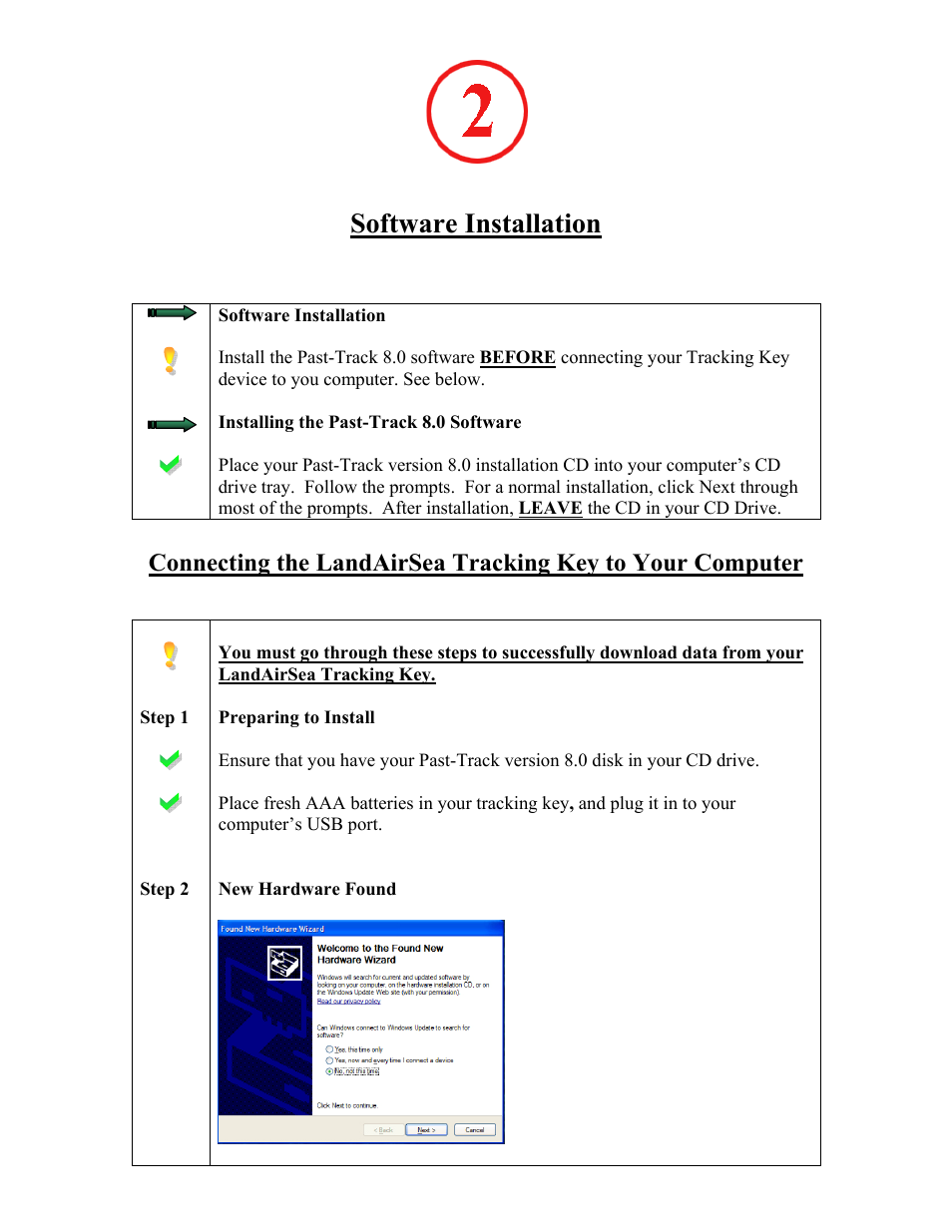 Software installation | LandAirSea GPS Tracking Key Pro Quick Start Guide User Manual | Page 2 / 6