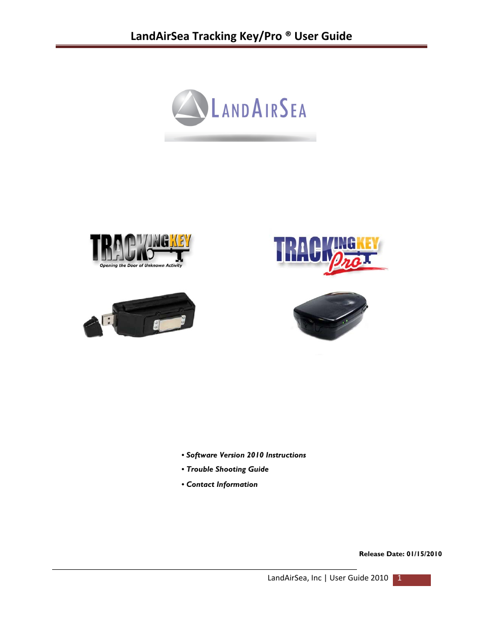 LandAirSea GPS Tracking Key Pro User Guide User Manual | 46 pages